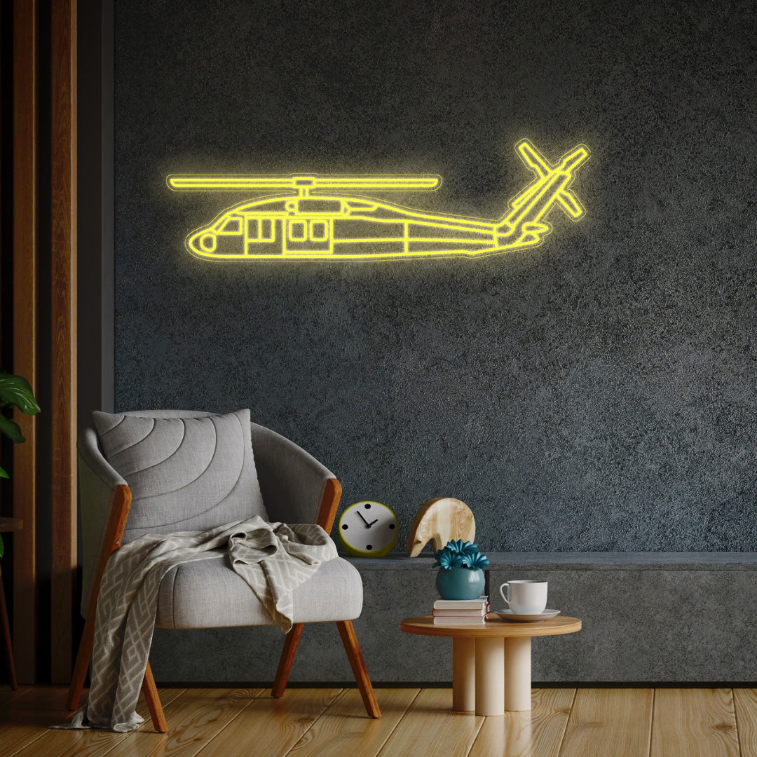 UH-60 Black Hawk Neon Silhouette