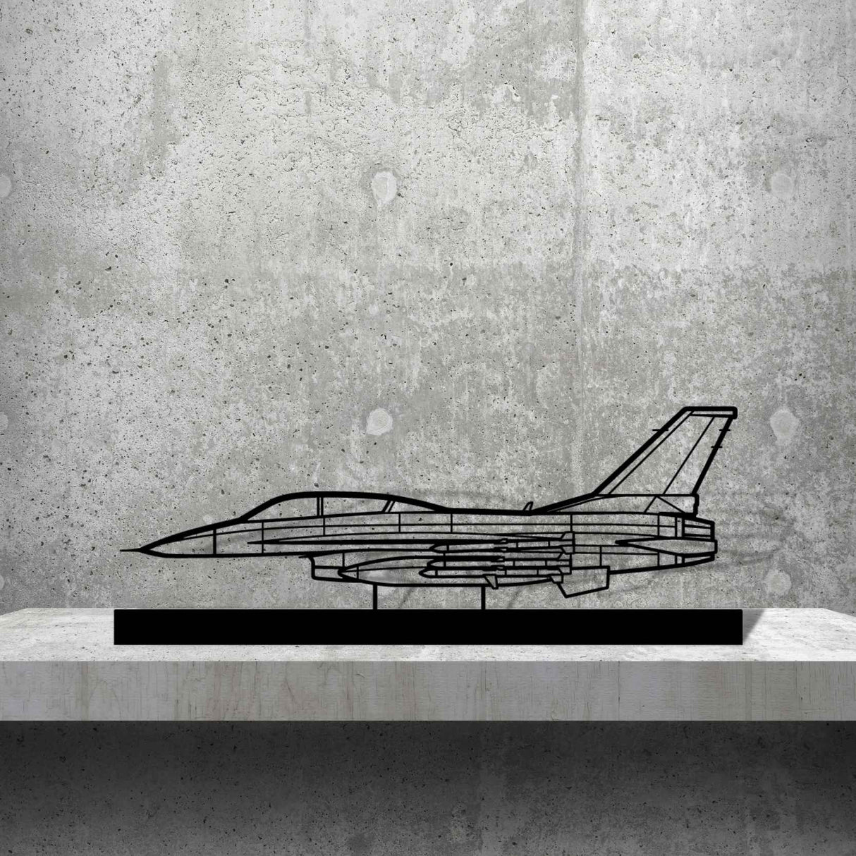 F-16D Silhouette Metal Art Stand