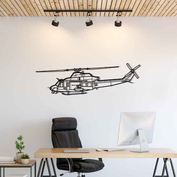 UH-1Y Venom Silhouette Metal Wall Art