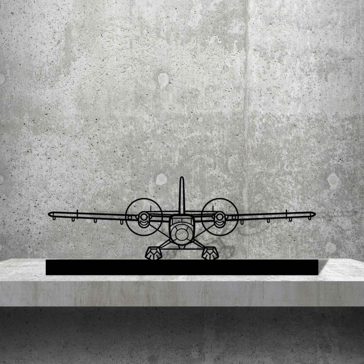 DHC-6 Twin Otter Silhouette Metal Art Stand