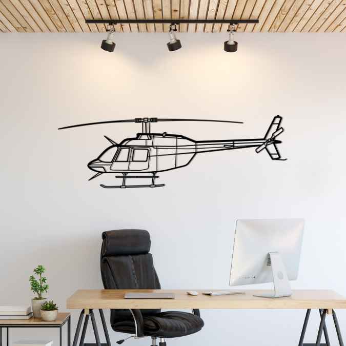 206B-3 JetRanger III Silhouette Metal Wall Art