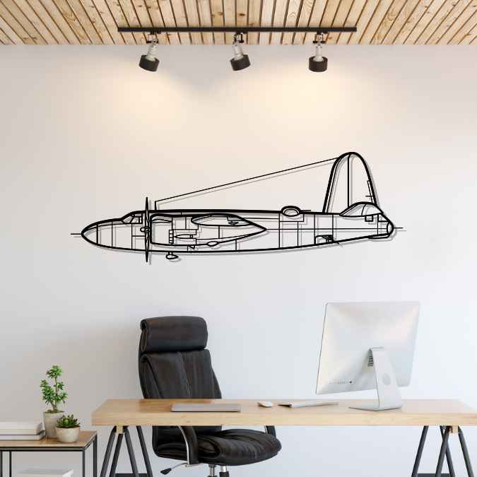 B-26 Marauder Silhouette Metal Wall Art