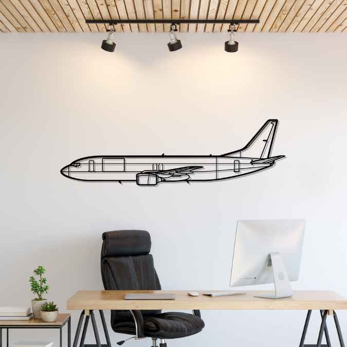 737-400F Silhouette Metal Wall Art