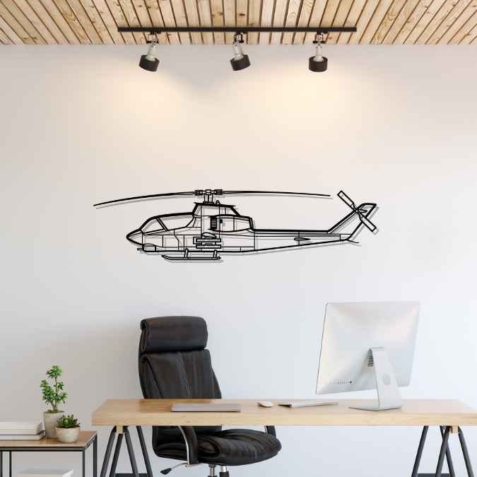 AH-1 Cobra Silhouette Metal Wall Art