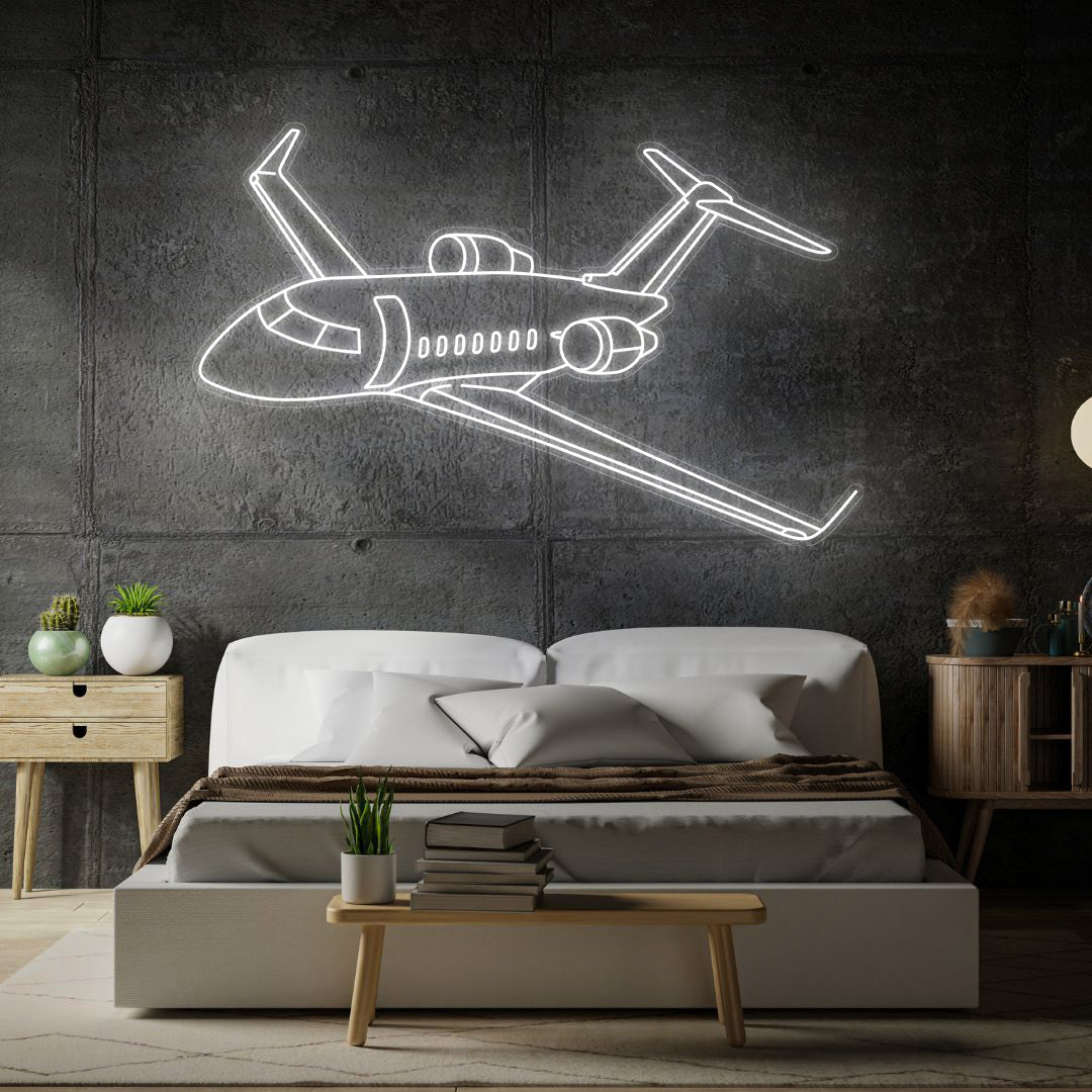 Challenger 350 2021 Angle Neon Silhouette