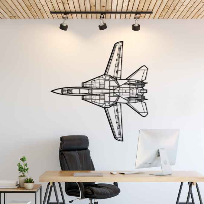 F-14D Tomcat Top Silhouette Metal Wall Art