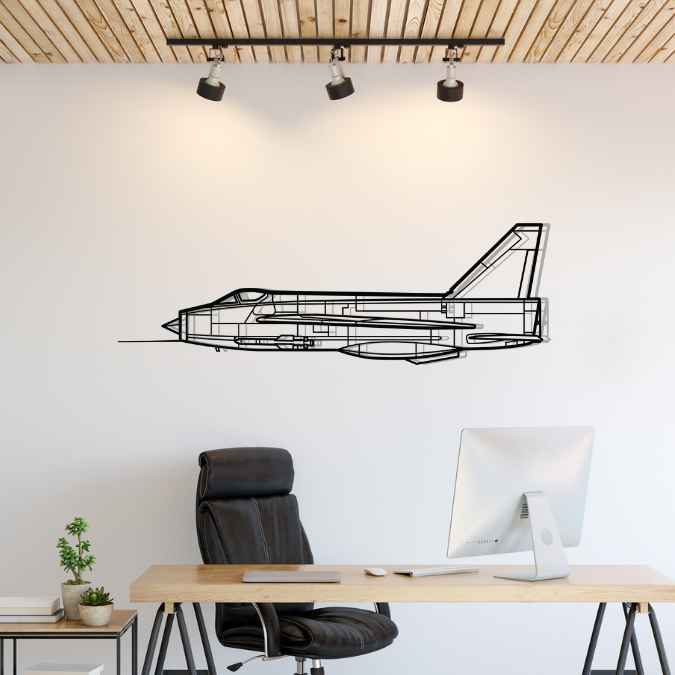 Lightning F6 Silhouette Metal Wall Art