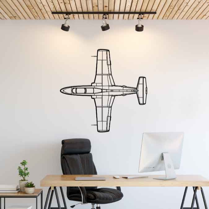 L-29 Delfin Top Silhouette Metal Wall Art