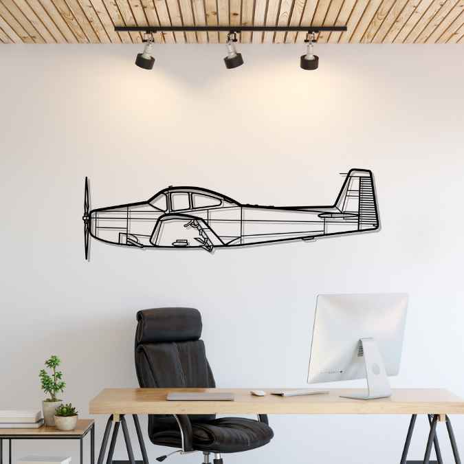 L-17 Navion  Silhouette Metal Wall Art