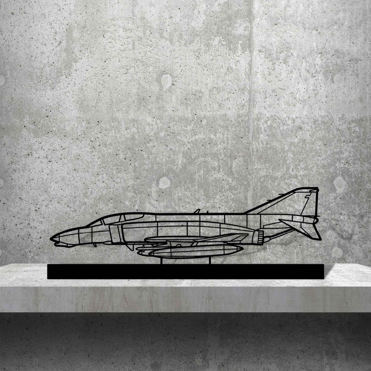 F-4B Phantom 2 Navy Silhouette Metal Art Stand