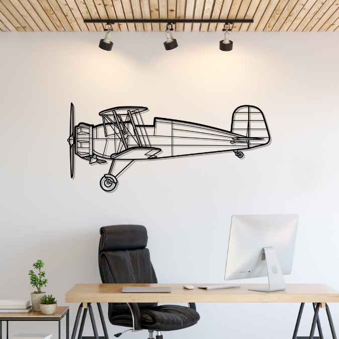 BU-133 Jungmeister Silhouette Metal Wall Art