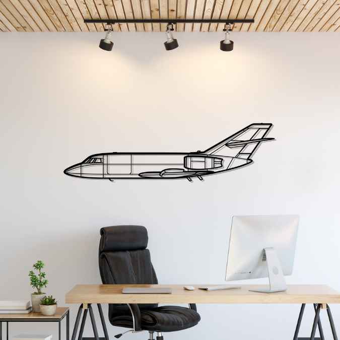 Falcon 20 Silhouette Metal Wall Art