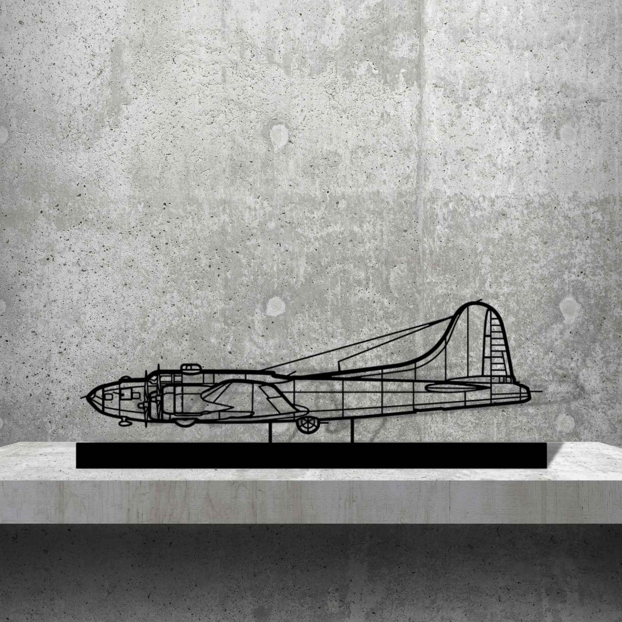 B-17 Silhouette Metal Art Stand