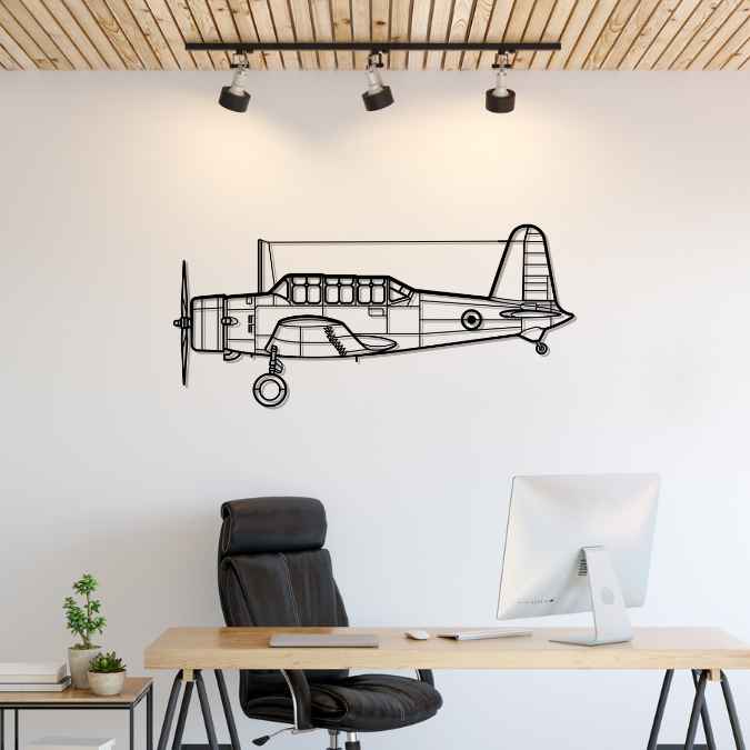 BT-13 Valiant Silhouette Metal Wall Art