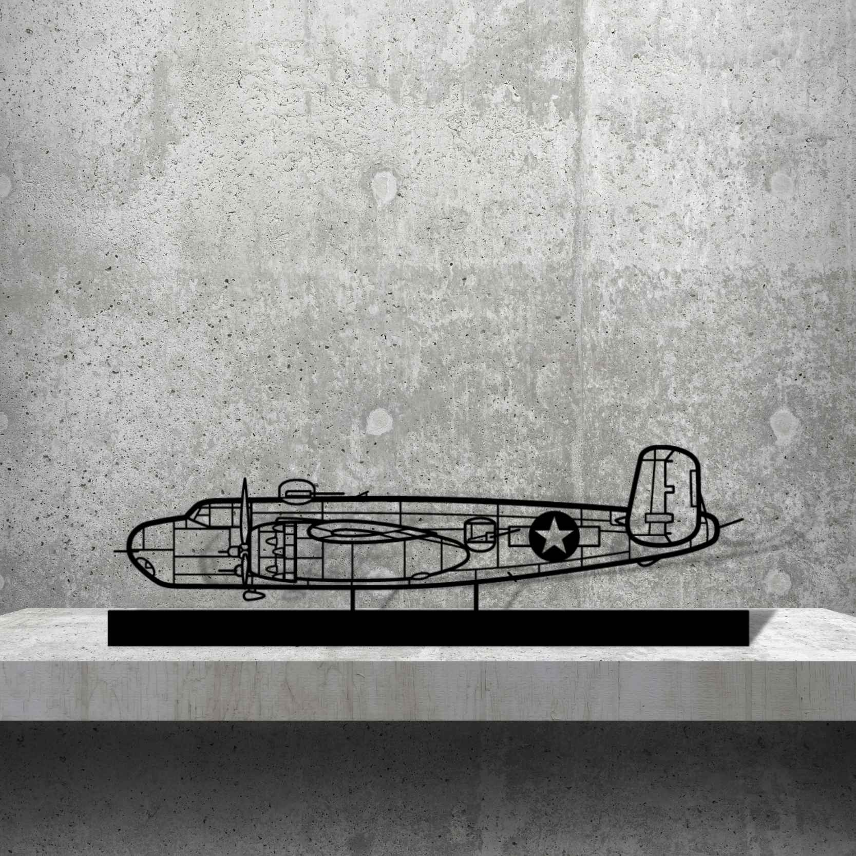 B-25H Silhouette Metal Art Stand – Aircraftvibes