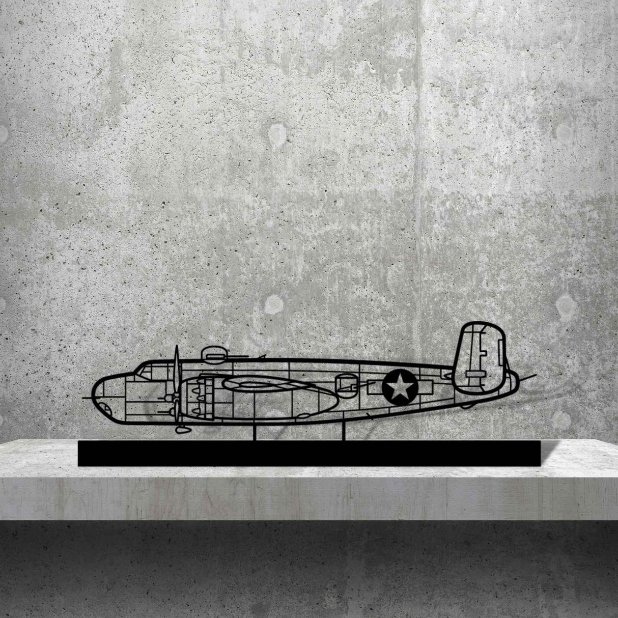 B-25H Silhouette Metal Art Stand