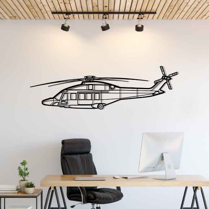 AW189 Silhouette Metal Wall Art