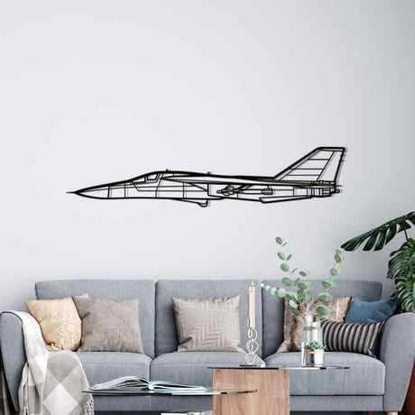 F-111 Aardvark with Rockets Silhouette Metal Wall Art