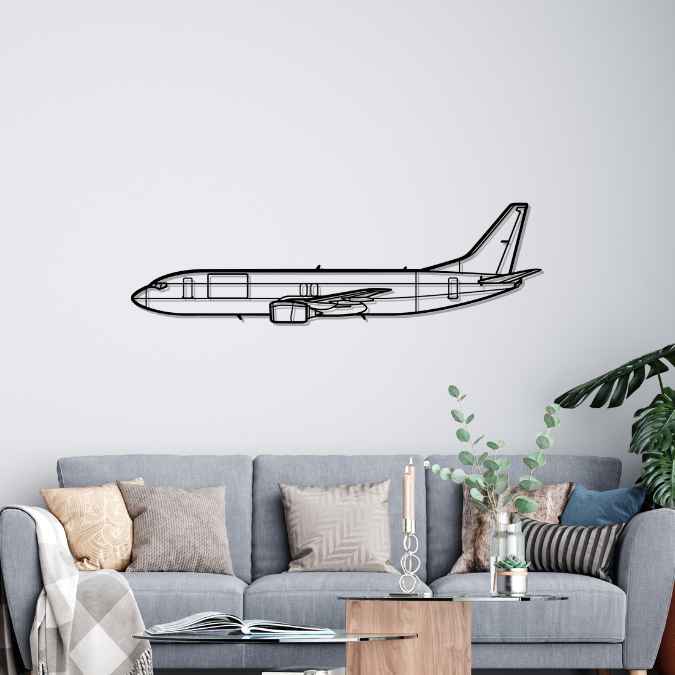 737-400F Silhouette Metal Wall Art