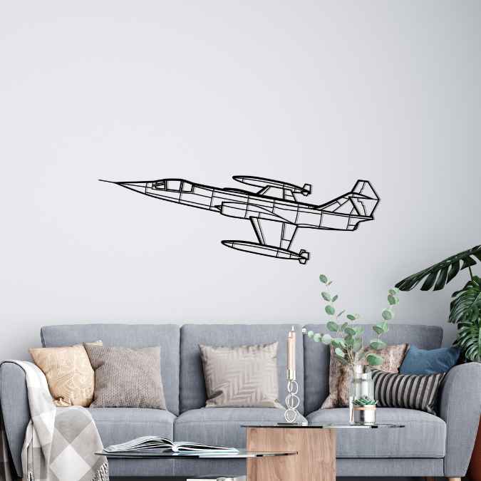 F-104G Starfighter Angle Silhouette Metal Wall Art