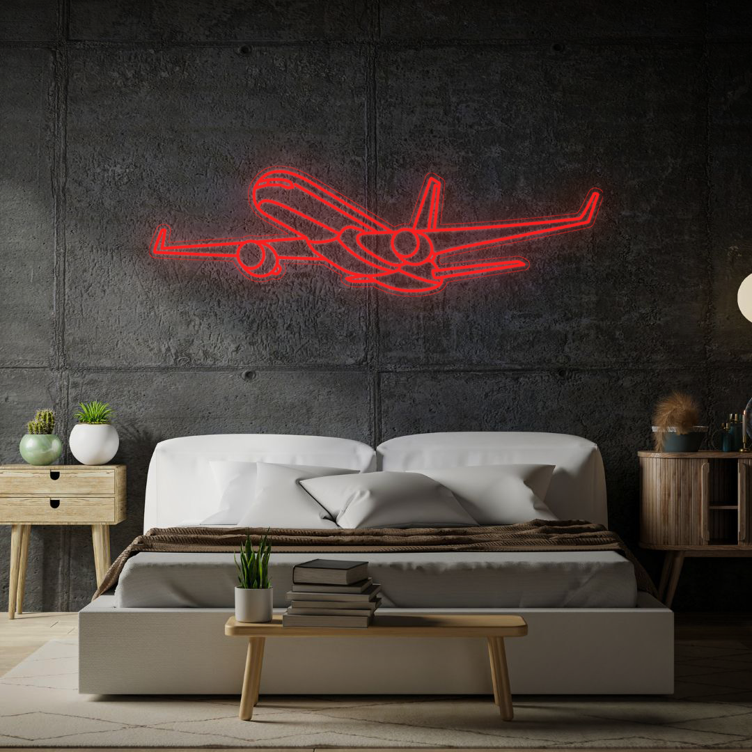 757-200 Angle Neon Silhouette