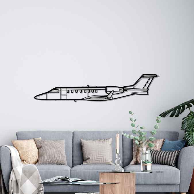 Learjet 75 Silhouette Metal Wall Art