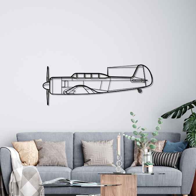 Yak-11 Silhouette Metal Wall Art