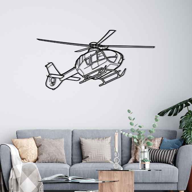 H135T3 Angle Silhouette Metal Wall Art