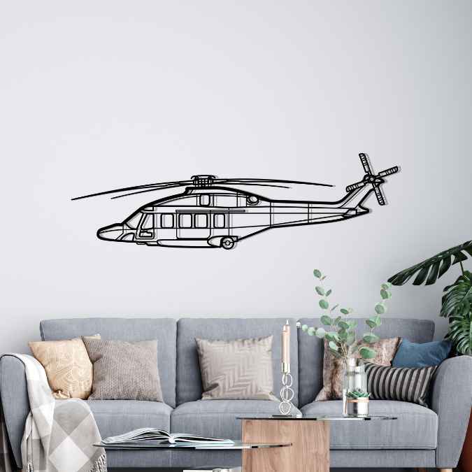 AW189 Silhouette Metal Wall Art