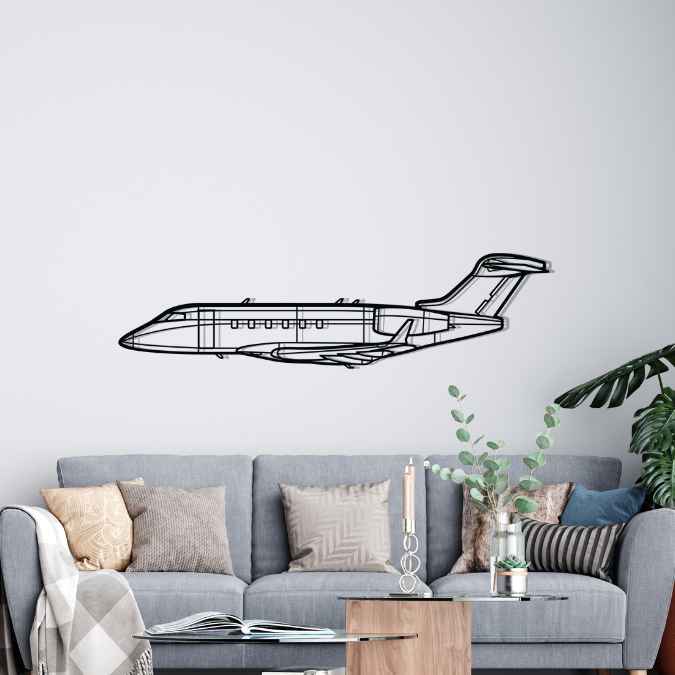 Challenger 300 Silhouette Metal Wall Art