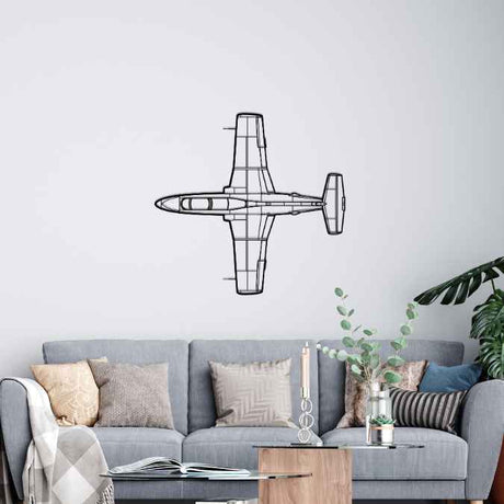 L-29 Delfin Top Silhouette Metal Wall Art
