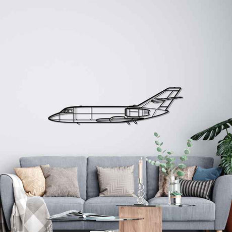 Falcon 20 Silhouette Metal Wall Art