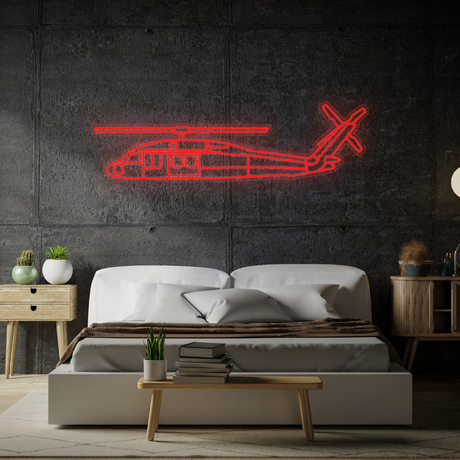 UH-60 Black Hawk Neon Silhouette