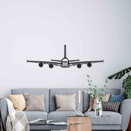 A380 Front Silhouette Metal Wall Art