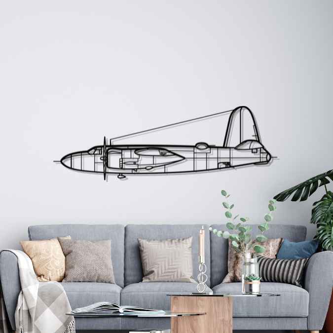 B-26 Marauder Silhouette Metal Wall Art