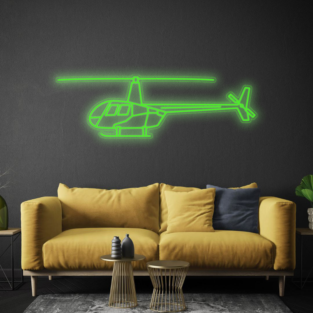 R-44 Raven II Neon Silhouette