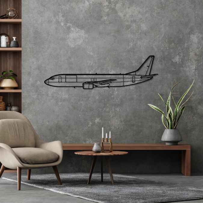 737-400F Silhouette Metal Wall Art