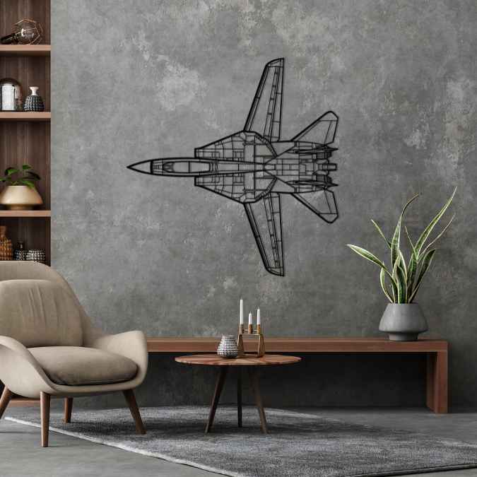 F-14D Tomcat Top Silhouette Metal Wall Art