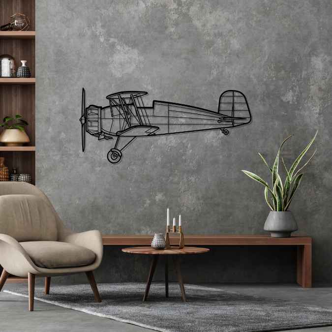 BU-133 Jungmeister Silhouette Metal Wall Art