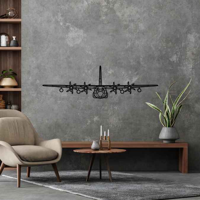 KC-130J Hercules Front Silhouette Metal Wall Art