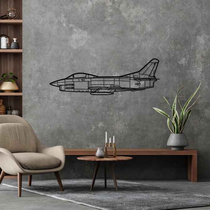 G.91 Silhouette Metal Wall Art