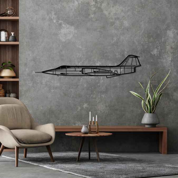 F-104G Starfighter Silhouette Metal Wall Art
