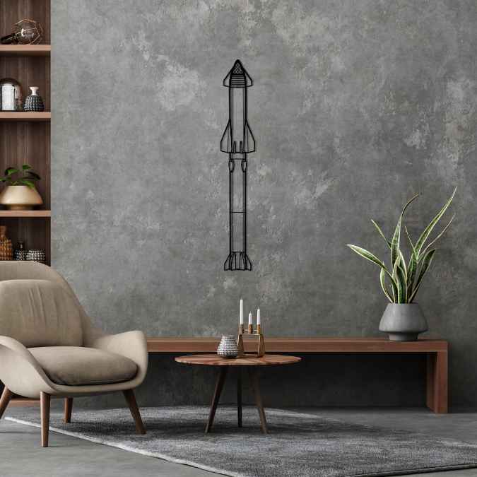 Starship Silhouette Metal Wall Art