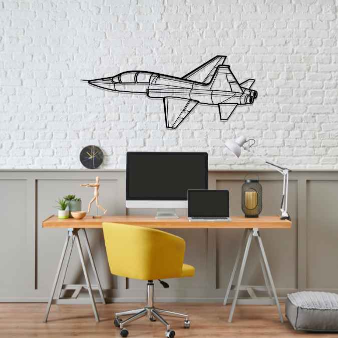 T-38C Talon Angle Silhouette Metal Wall Art