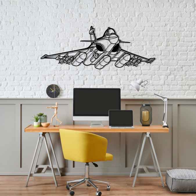 Rafale Angle Silhouette Metal Wall Art