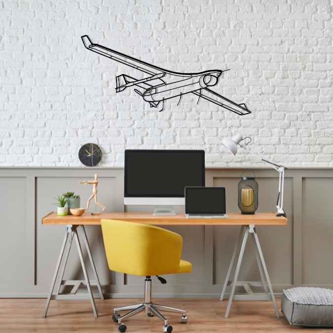 RQ-21 Blackjack Angle Silhouette Metal Wall Art