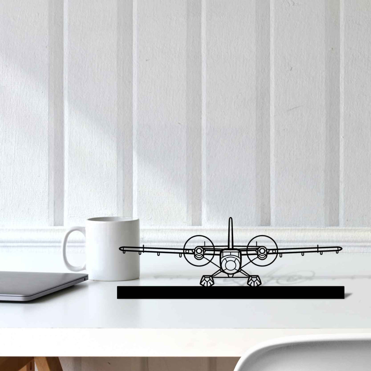 DHC-6 Twin Otter Silhouette Metal Art Stand