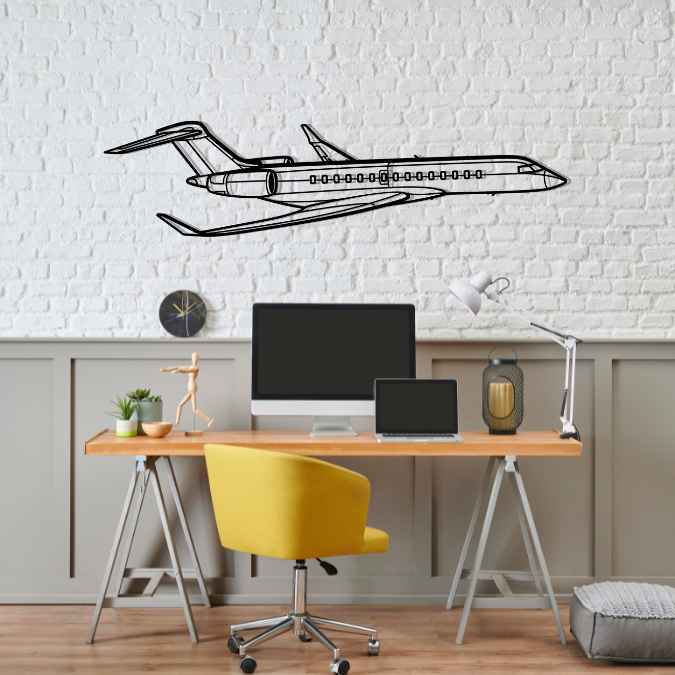 Global 7500 Angle Silhouette Metal Wall Art
