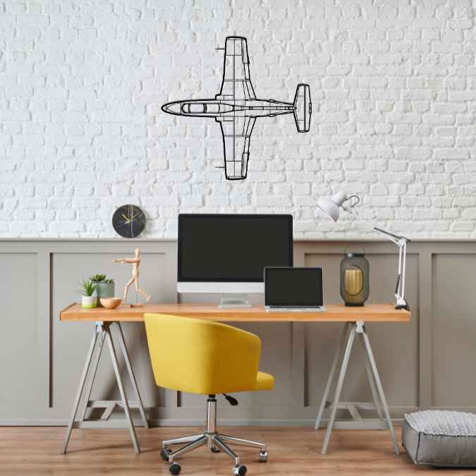 L-29 Delfin Top Silhouette Metal Wall Art