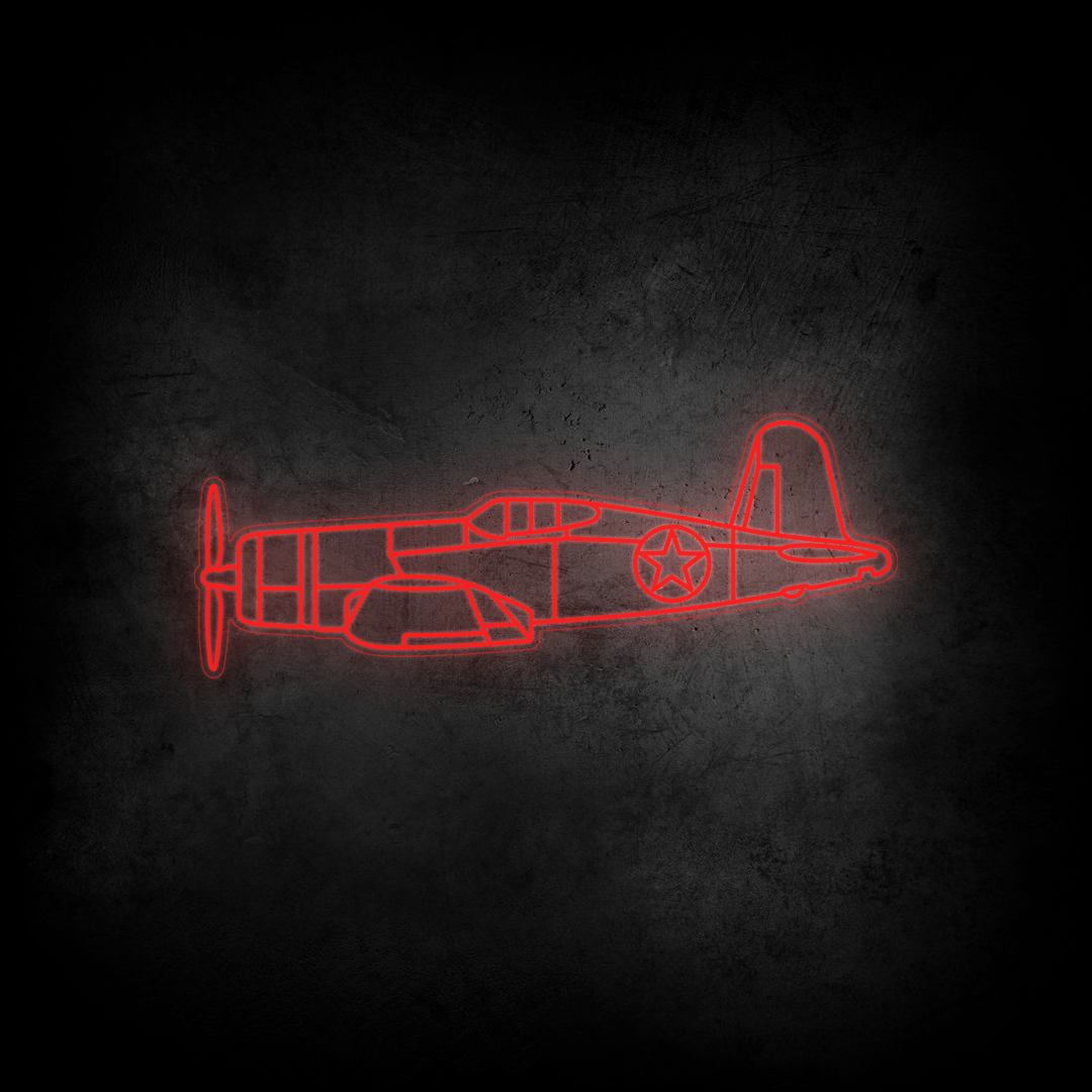F4U Corsair Neon Silhouette
